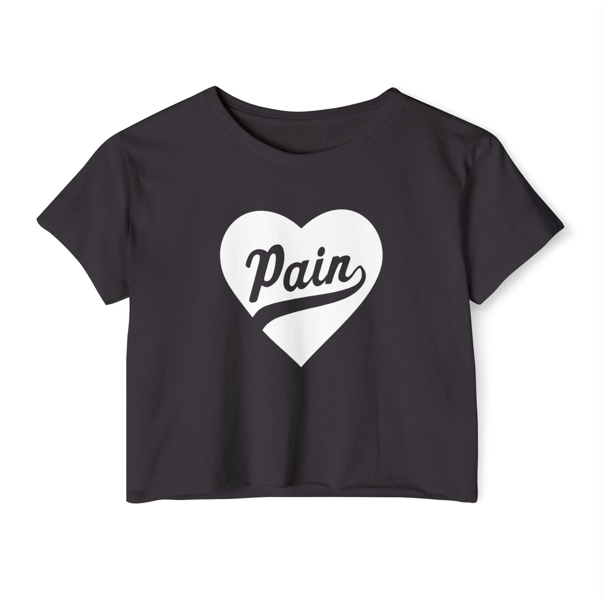 Women's Festival Crop Top - Love & Pain Heart Graphic Tee