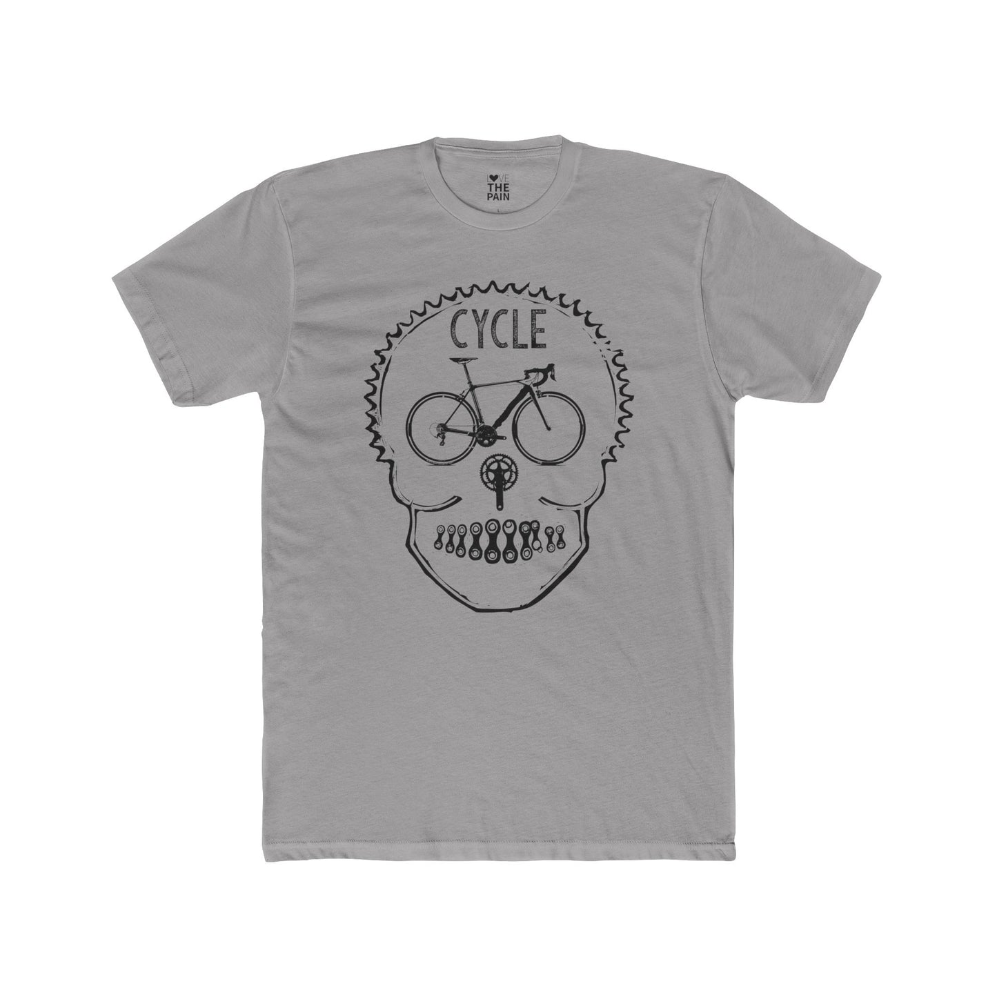Cycle Skull Unisex Cotton Crew Tee - Perfect for Cycling Enthusiasts