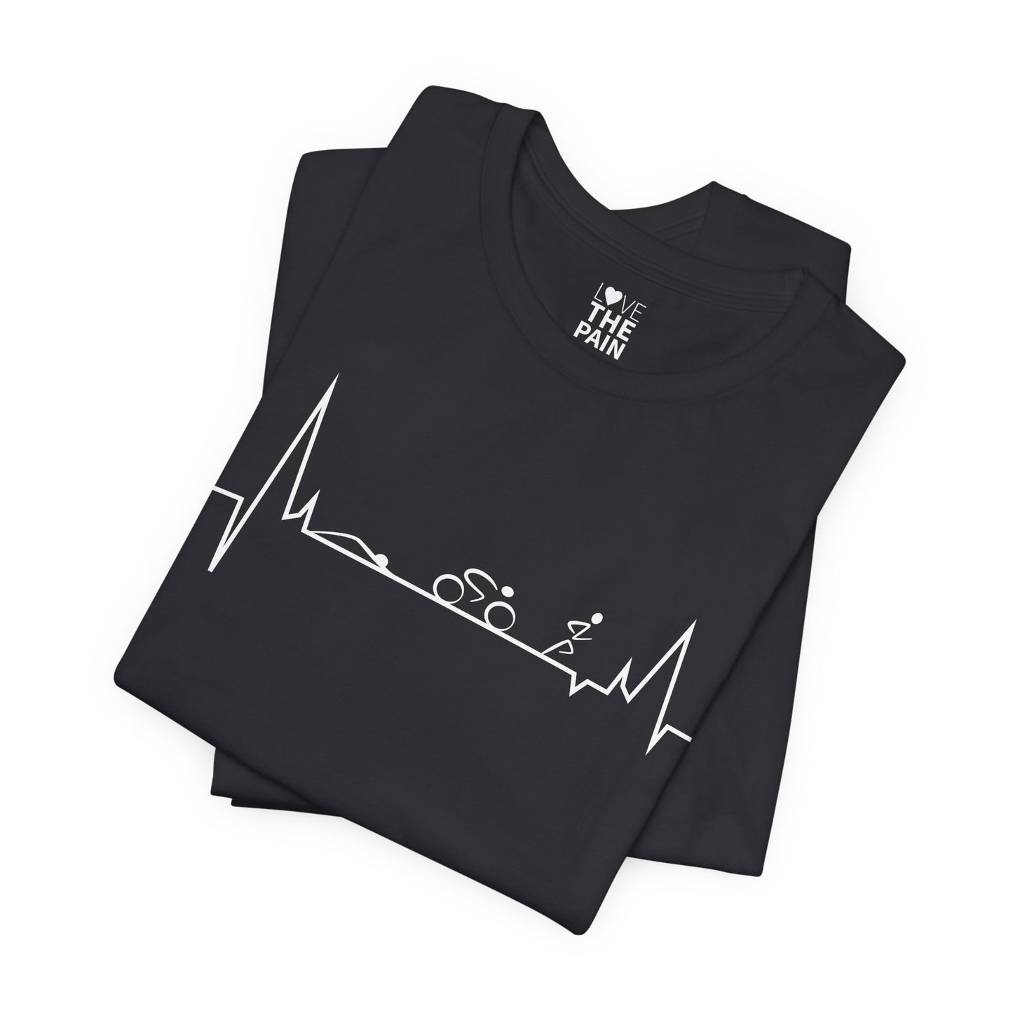 TriHeartbeat Cycling Unisex T-Shirt - Perfect Gift for Cyclists and Fitness Enthusiasts
