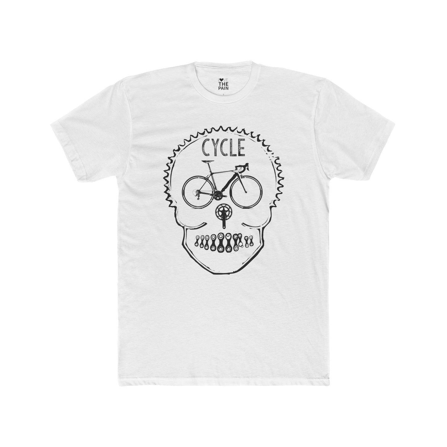 Cycle Skull Unisex Cotton Crew Tee - Perfect for Cycling Enthusiasts