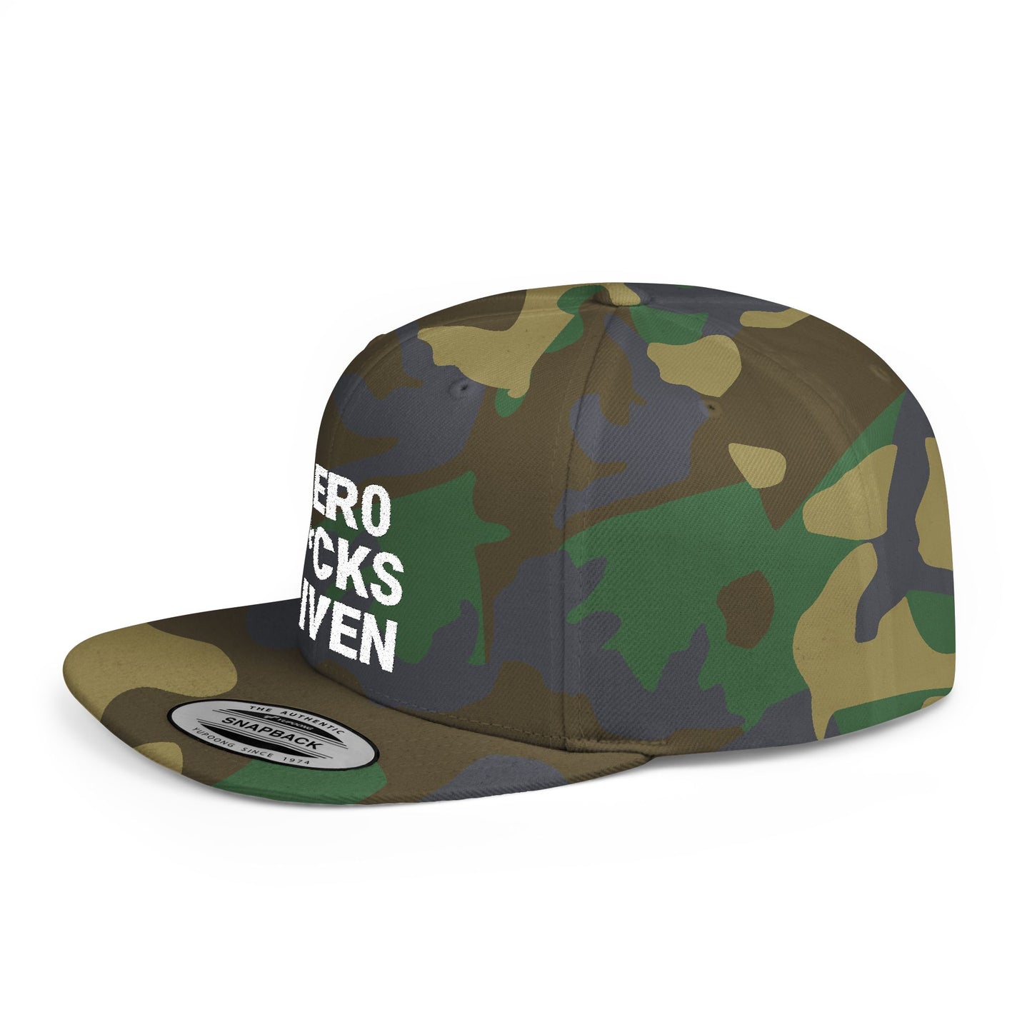 Camo Snapback Hat - ZERO F*CKS GIVEN Cap