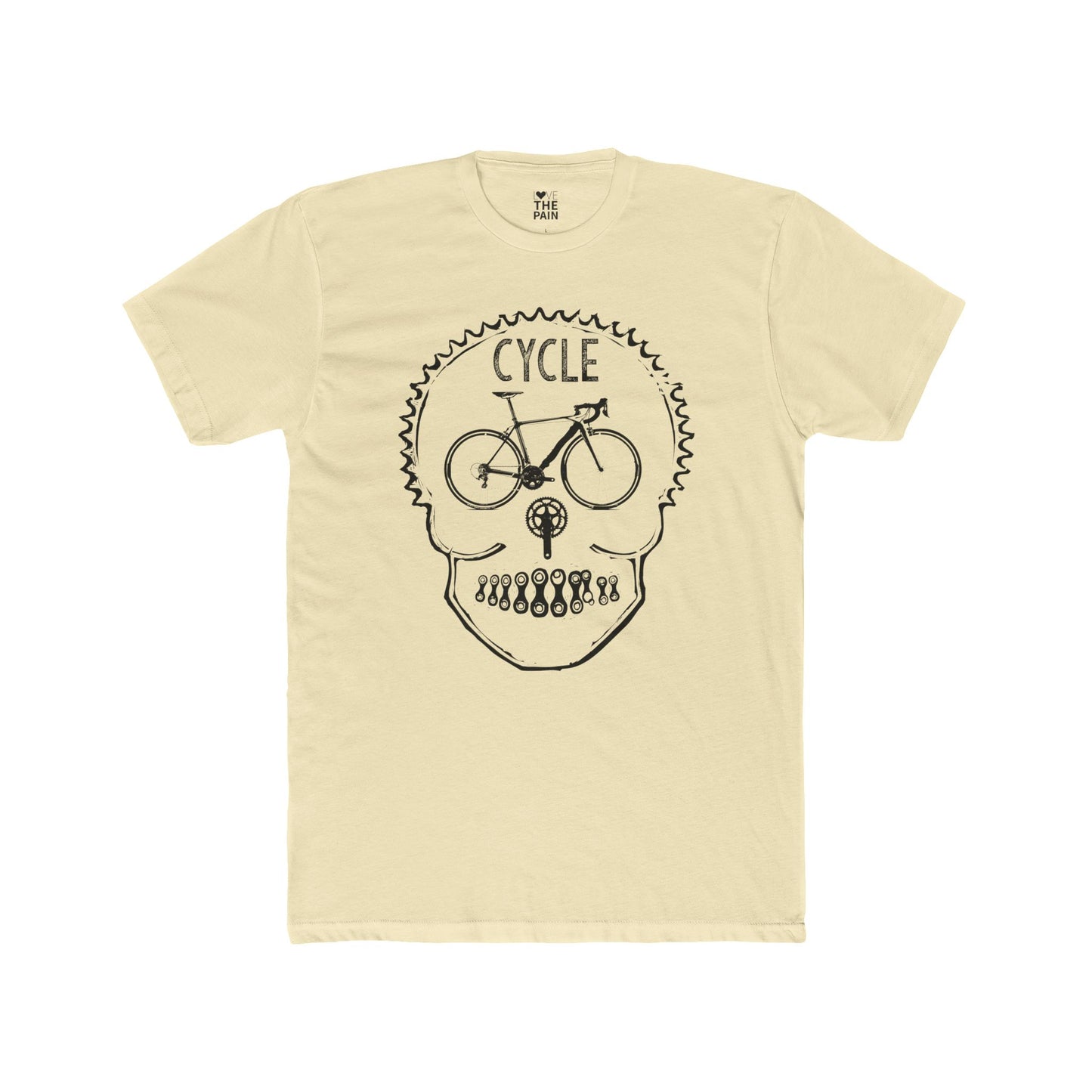 Cycle Skull Unisex Cotton Crew Tee - Perfect for Cycling Enthusiasts