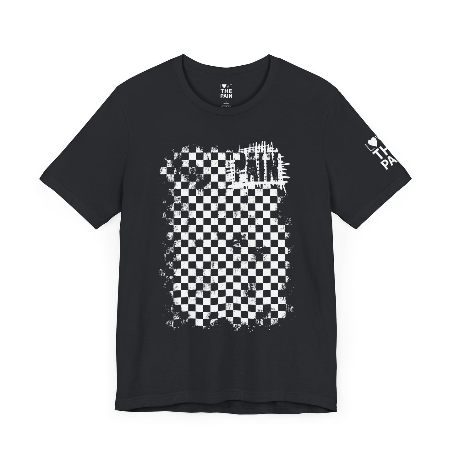 PAIN T-Shirt - Unisex Jersey Short Sleeve Tee with Checkered RAD Design