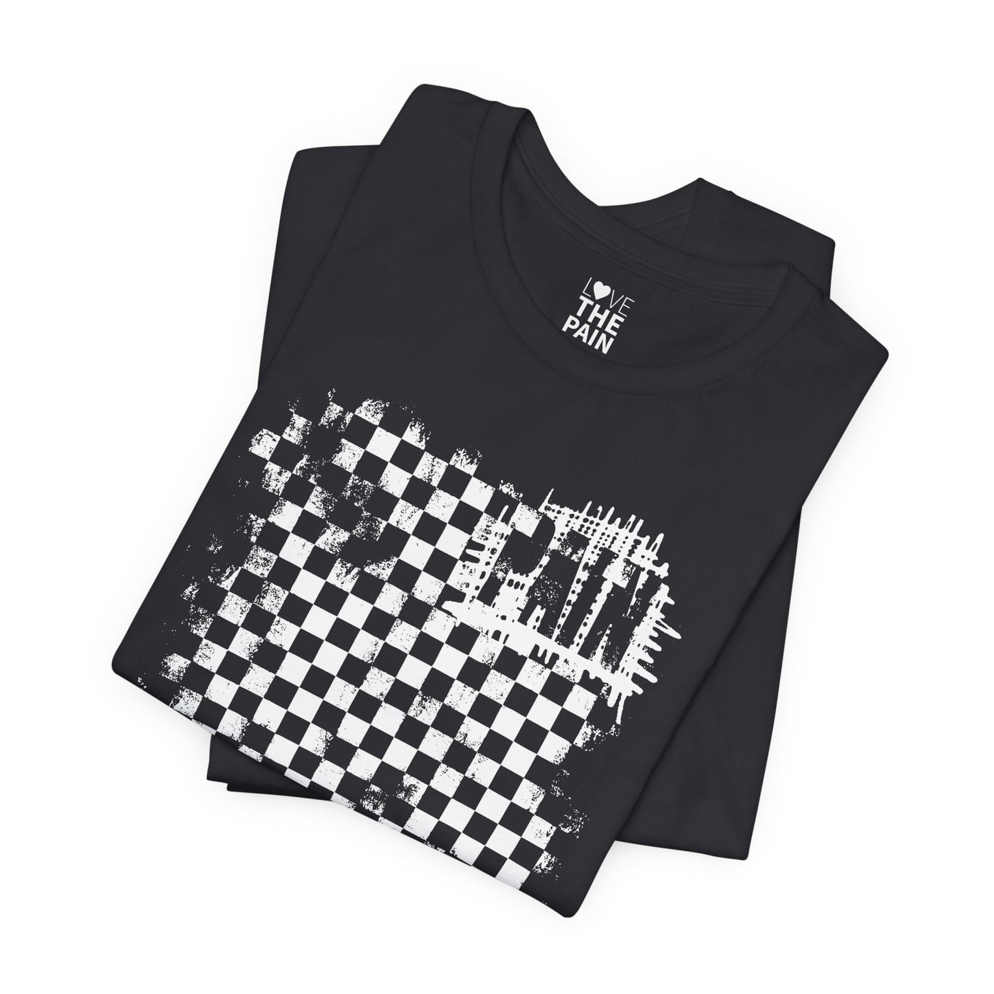 PAIN T-Shirt - Unisex Jersey Short Sleeve Tee with Checkered RAD Design