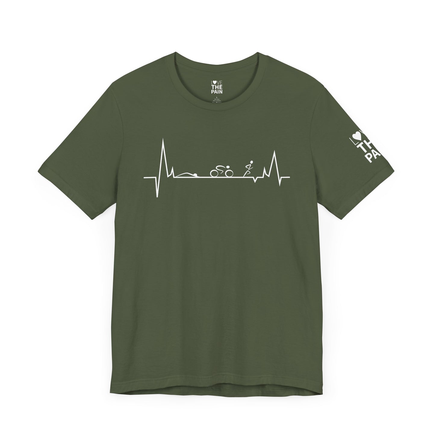 TriHeartbeat Cycling Unisex T-Shirt - Perfect Gift for Cyclists and Fitness Enthusiasts