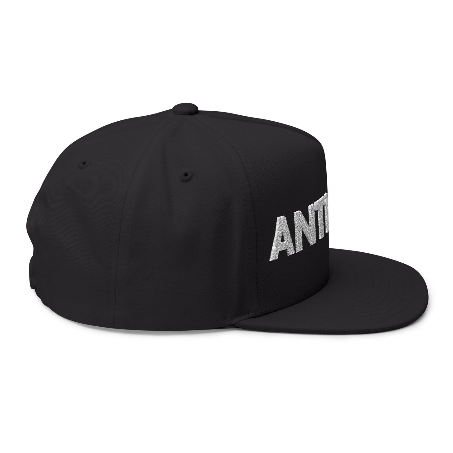Anti-Quit Embroidered Flat Bill Cap - Motivational Hat for Everyday Wear