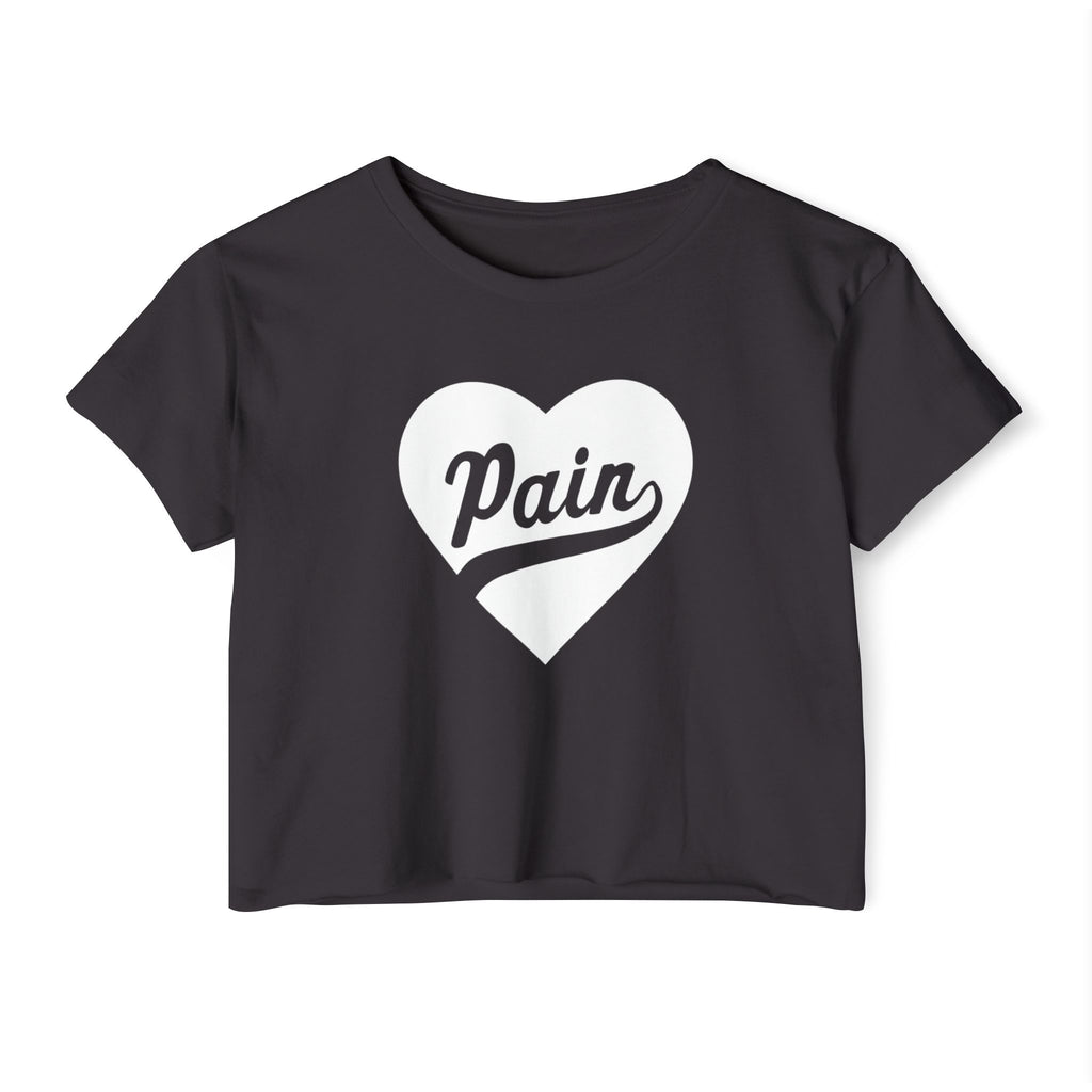 Women's Festival Crop Top - Love & Pain Heart Graphic Tee