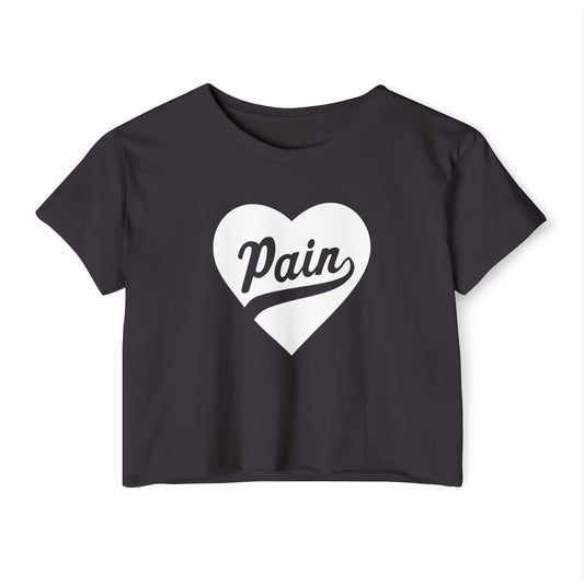 Women's Festival Crop Top - Love & Pain Heart Graphic Tee