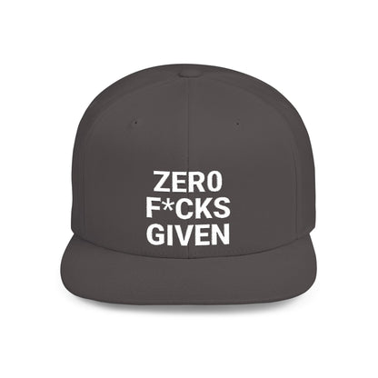 Snapback Hat ZERO F*CKS GIVEN for Athletes