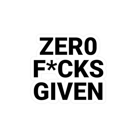 Bold Zero F*cks Given Vinyl Decals for Personalization