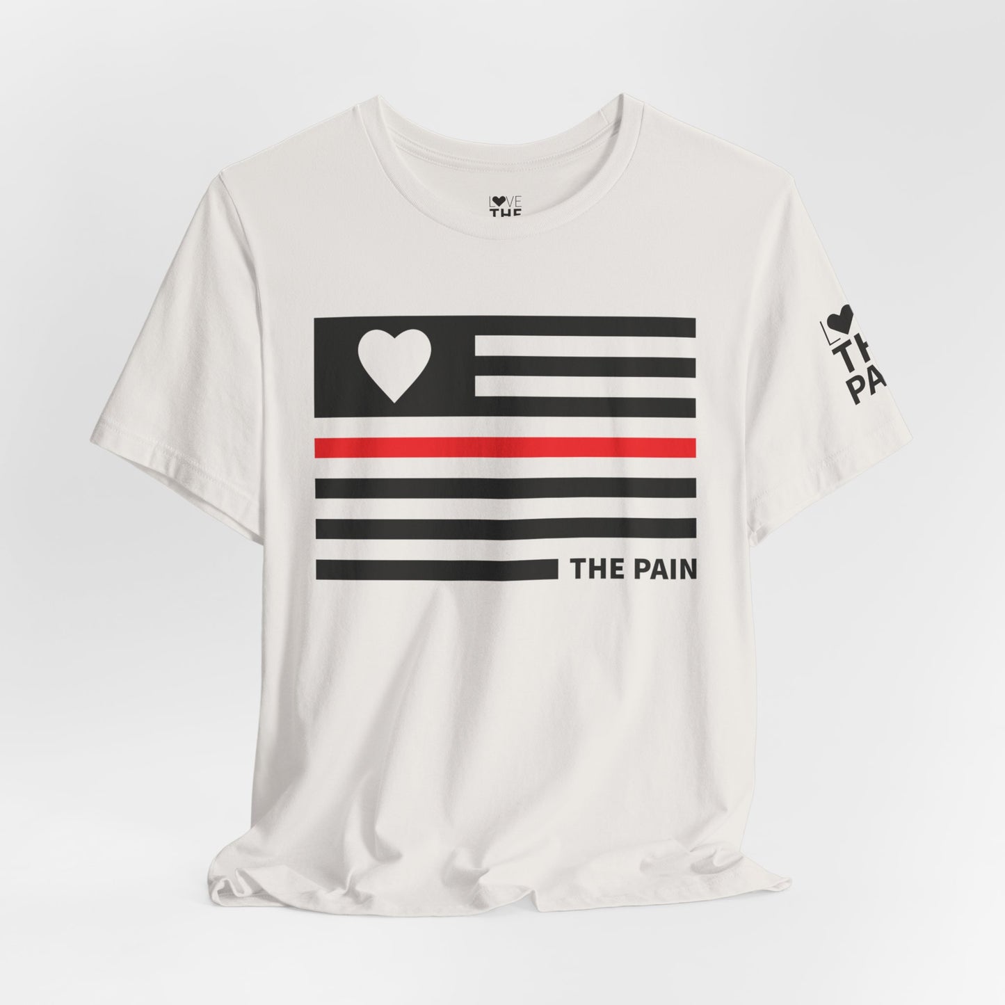 Unisex Jersey Short Sleeve Tee - Red Line Heart Flag Inspired Design