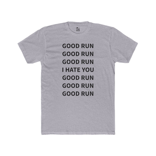 Motivational Running Tee - 'Good Run' Unisex Cotton Crew Shirt
