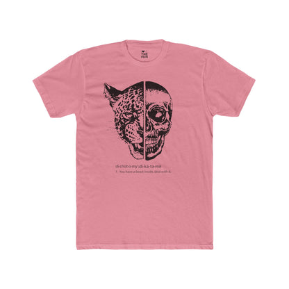 Dichotomy Graphic Unisex Cotton Crew Tee - Edgy Skull & Leopard Design