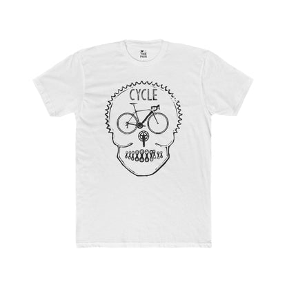 Cycle Skull Unisex Cotton Crew Tee - Perfect for Cycling Enthusiasts