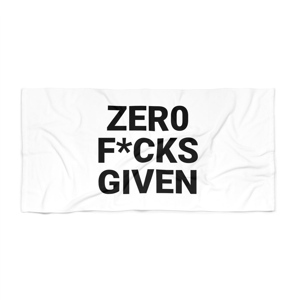 Zero F*cks Given Beach or Pool Towel - Fun & Bold Summer Accessory