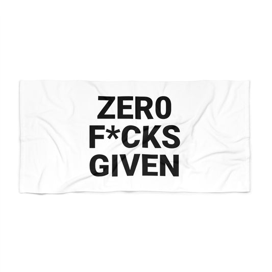 Zero F*cks Given Beach or Pool Towel - Fun & Bold Summer Accessory