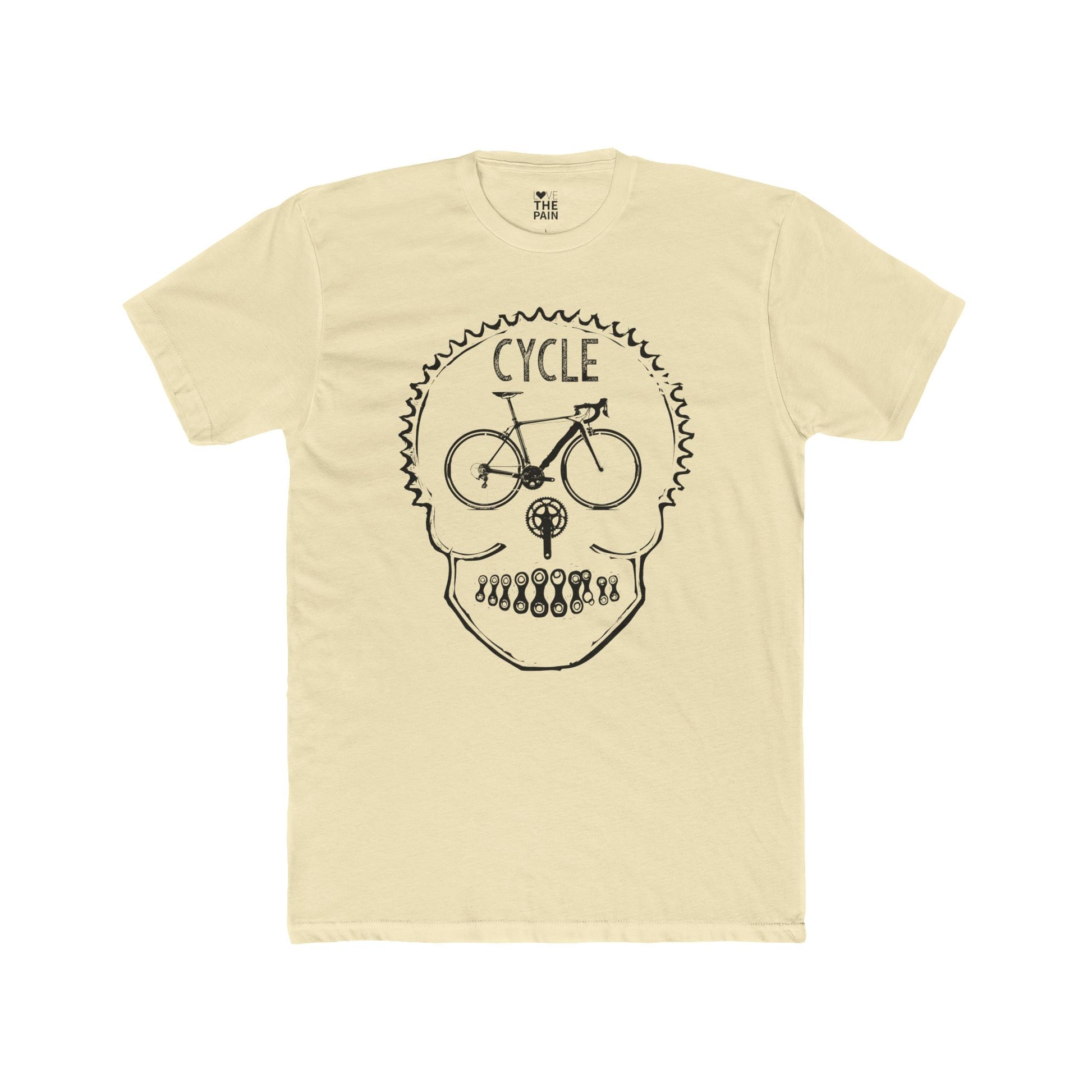 Cycle Skull Unisex Cotton Crew Tee - Perfect for Cycling Enthusiasts