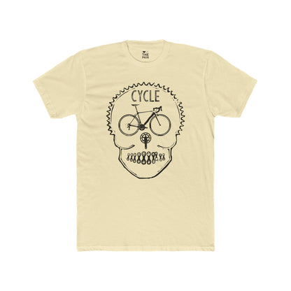 Cycle Skull Unisex Cotton Crew Tee - Perfect for Cycling Enthusiasts