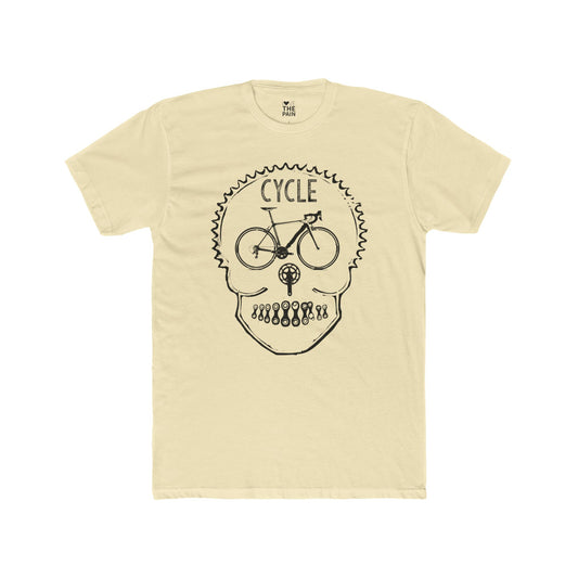 Cycle Skull Unisex Cotton Crew Tee - Perfect for Cycling Enthusiasts