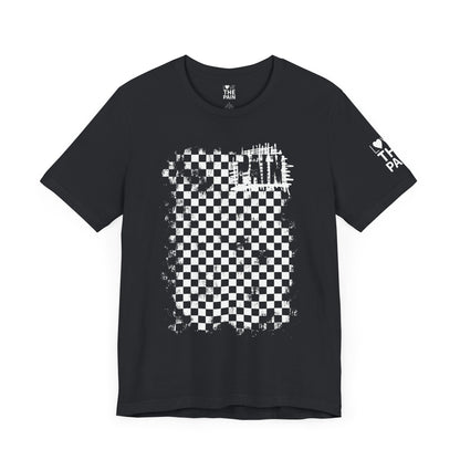 PAIN T-Shirt - Unisex Jersey Short Sleeve Tee with Checkered RAD Design