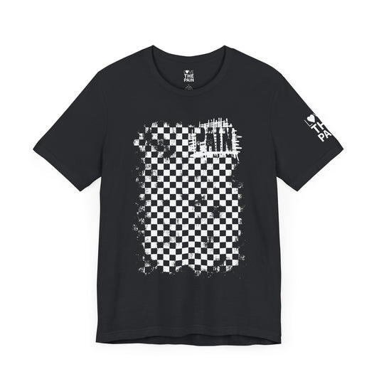 PAIN T-Shirt - Unisex Jersey Short Sleeve Tee with Checkered RAD Design