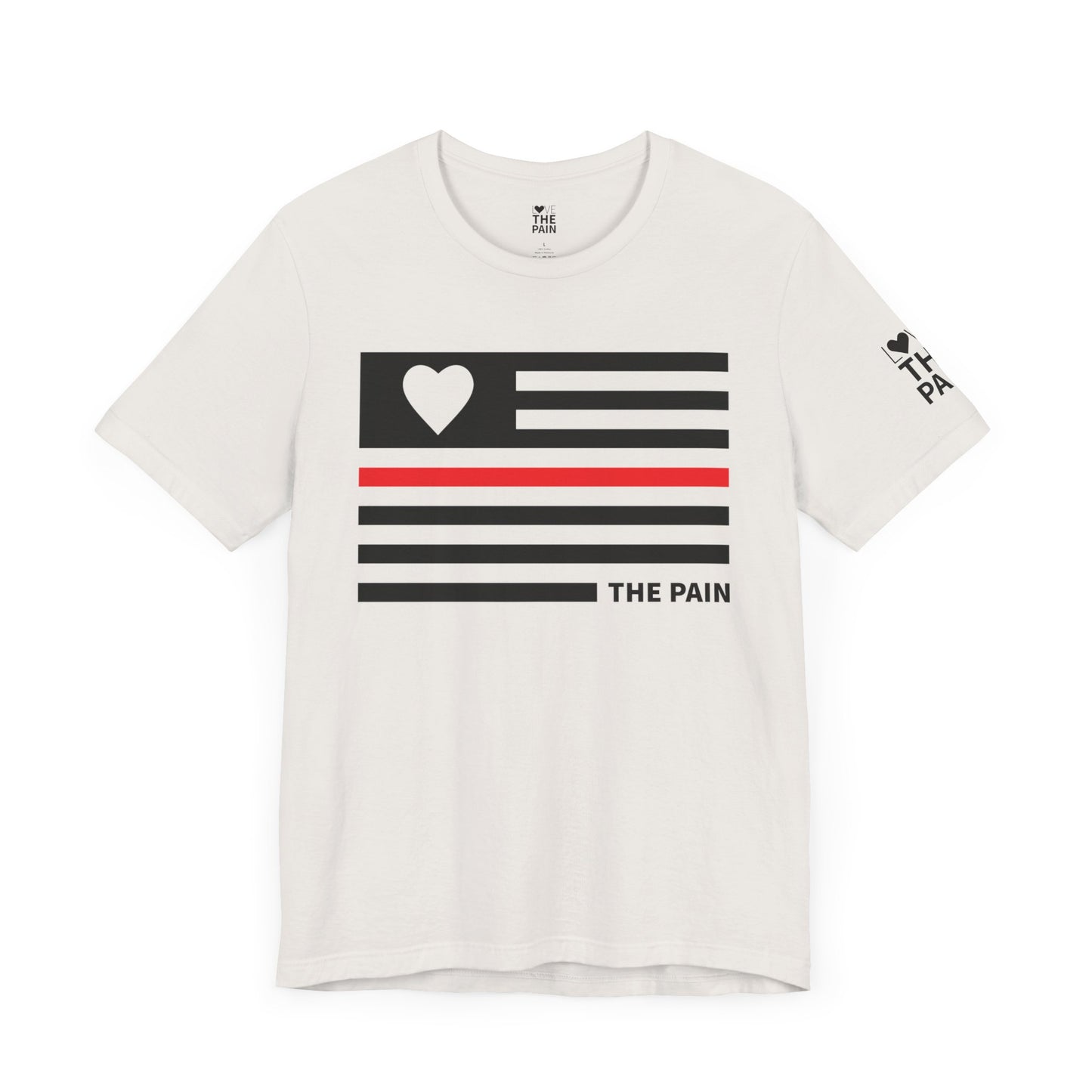 Unisex Jersey Short Sleeve Tee - Red Line Heart Flag Inspired Design
