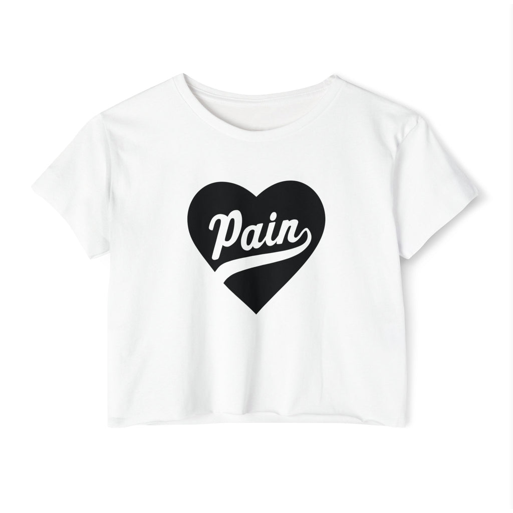 Women's Festival Crop Top - Love & Pain Heart Graphic Tee