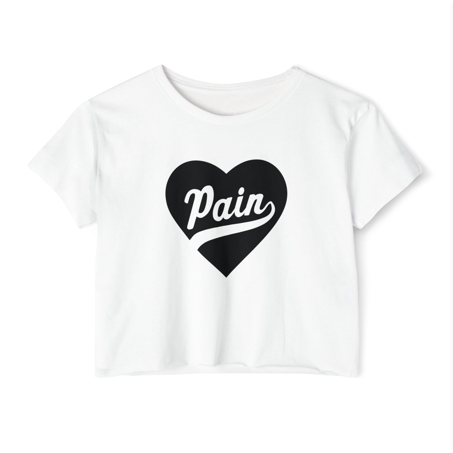 Women's Festival Crop Top - Love & Pain Heart Graphic Tee