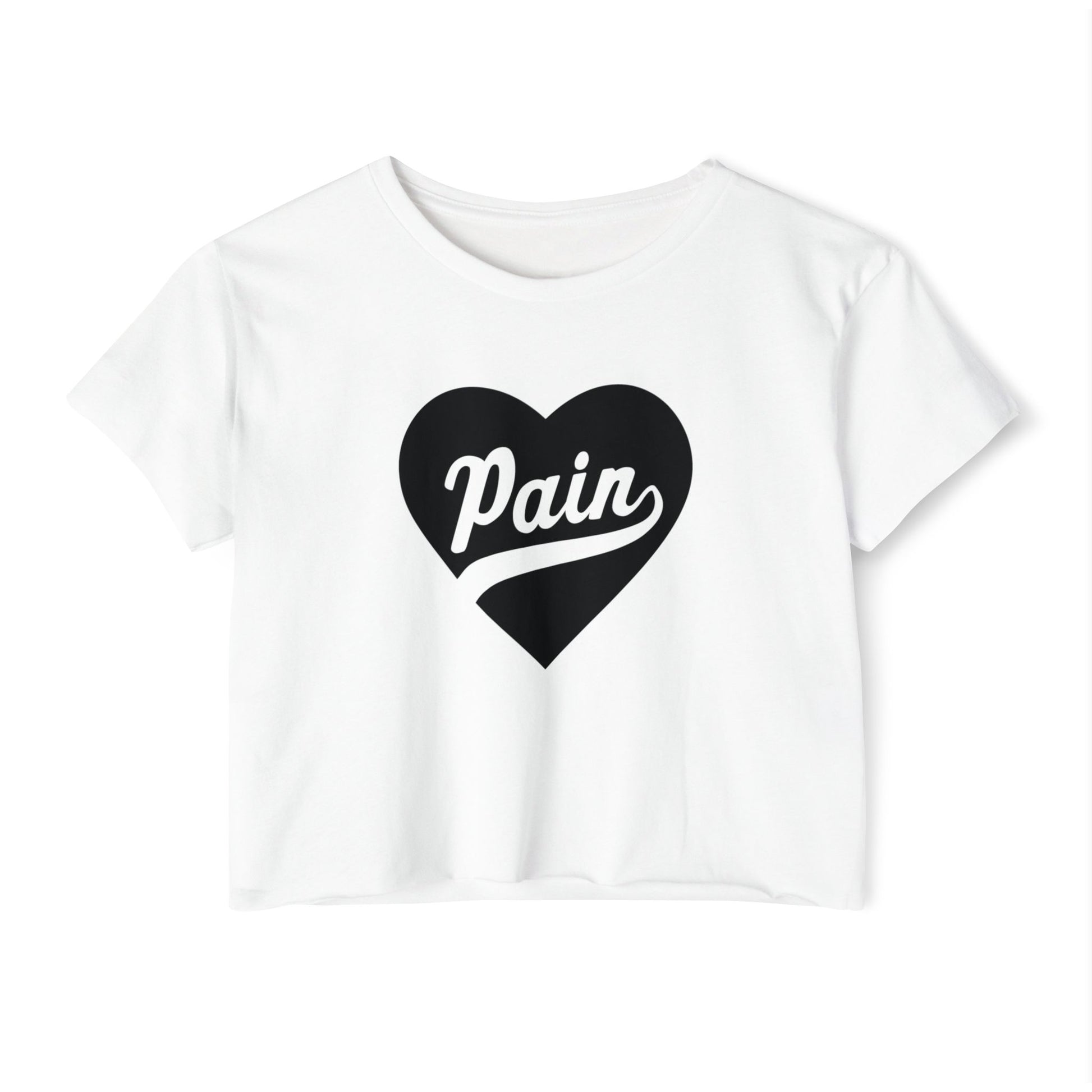 Women's Festival Crop Top - Love & Pain Heart Graphic Tee
