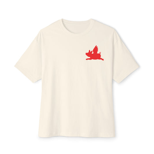 Unisex Oversized Boxy Tee - "Love the Pain" Red Graphic Tee