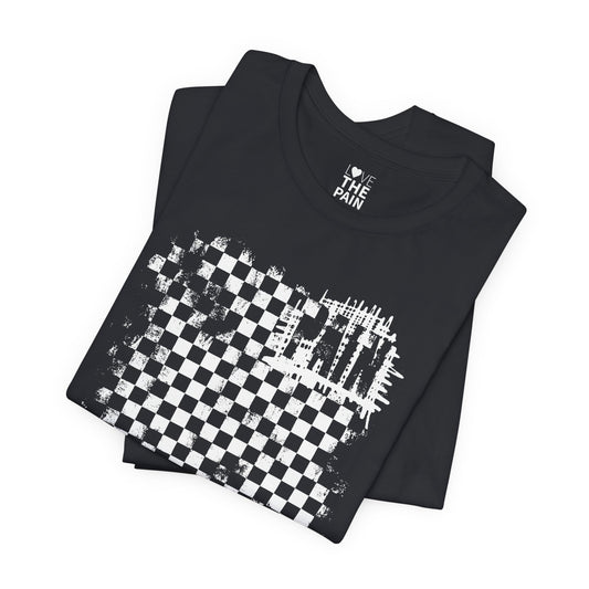 PAIN T-Shirt - Unisex Jersey Short Sleeve Tee with Checkered RAD Design