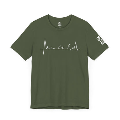 TriHeartbeat Cycling Unisex T-Shirt - Perfect Gift for Cyclists and Fitness Enthusiasts