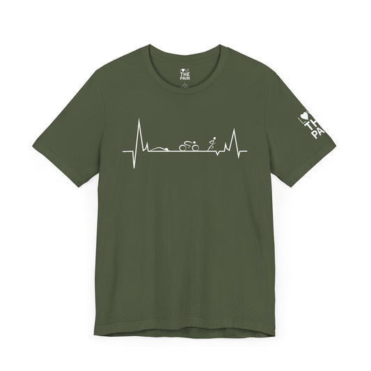 TriHeartbeat Cycling Unisex T-Shirt - Perfect Gift for Cyclists and Fitness Enthusiasts