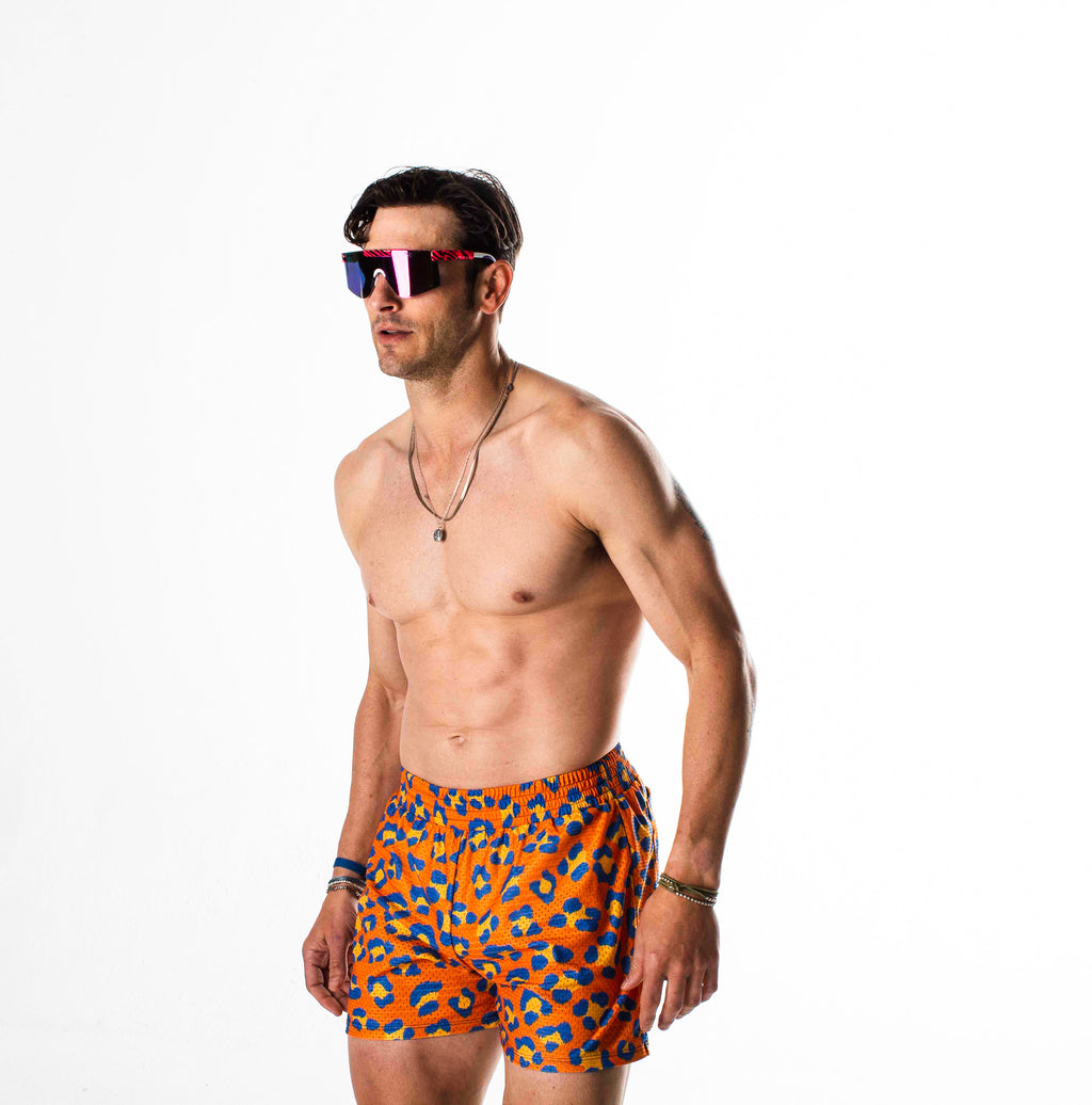 ORANGE CAT GYM SHORTS