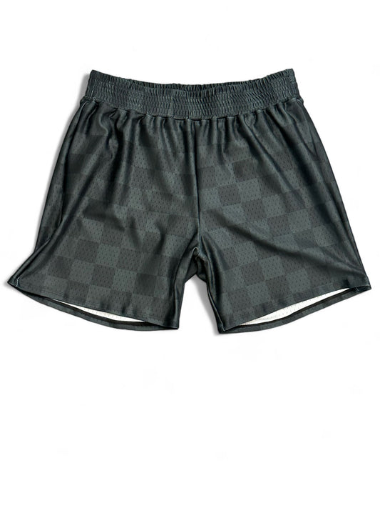 Dark Checker Gym Shorts - Outlet Demos